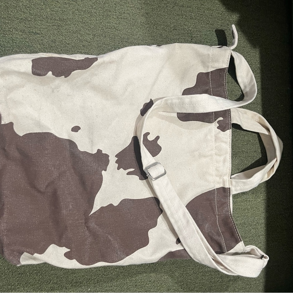 Cow Print Canvas Tote Bag